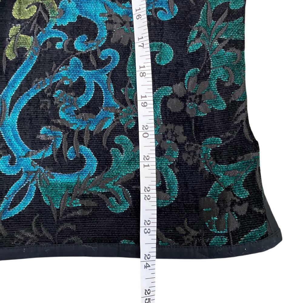 Coldwater Creek Sz XS Pet Brocade Reversible Tapestry Jacket Blazer Green Black - Picture 12 of 16